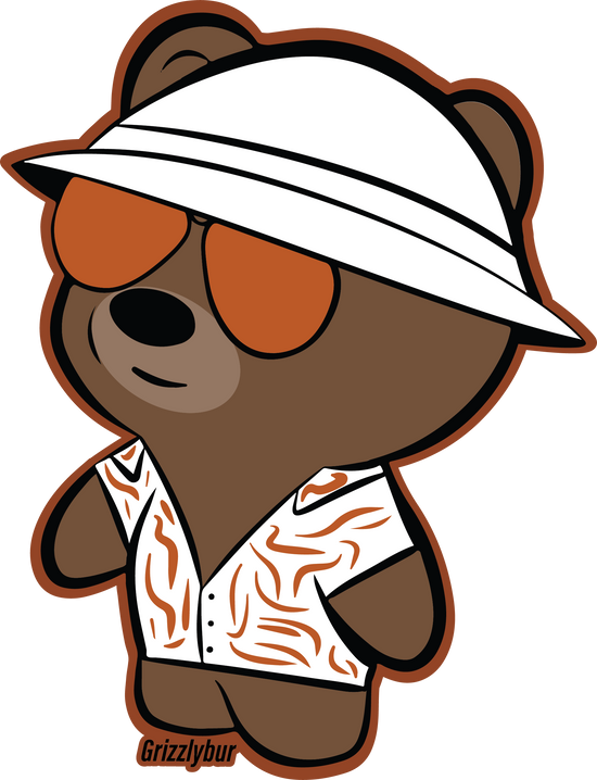 Vacation Bear Sticker Decal